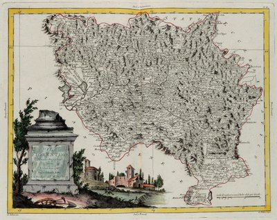 Território de Florença, gravura de G. Zuliani tirada de Tome II do "Atlas Mais Novo" publicado em Veneza em 1783 por Antonio Zatta, Coleção Particular de G. Zuliani