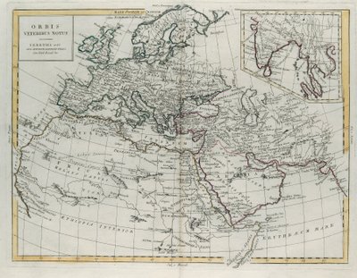 Mundo conhecido dos Antigos, gravura de G. Zuliani tirada de Tomo IV do Atlas mais Novo publicado em Veneza em 1785 por Antonio Zatta, Coleção Particular de G. Zuliani