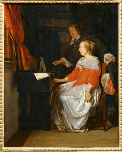 A lição virginal ... de Gabriel (attr. to) Metsu