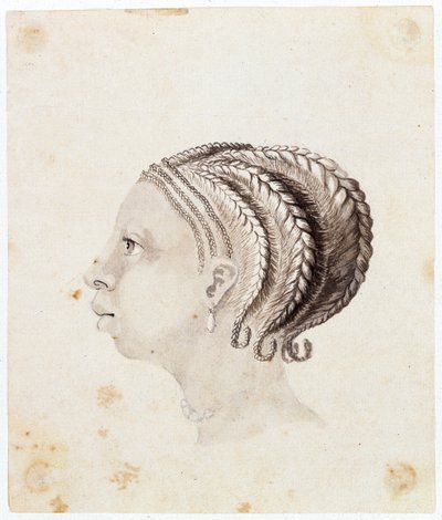 Cabeça de uma mulher da África Ocidental, c.1775 (aguarela) de Gabriel Bray