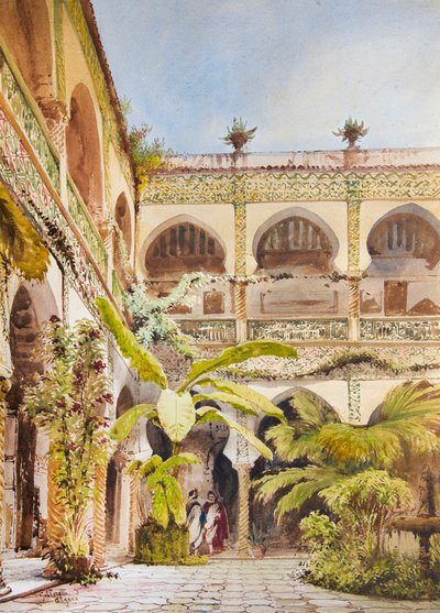 Dar Mustapha Pacha, Argel (aguarela) de Gabriel Carelli