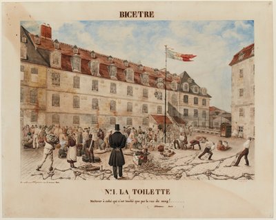 Francês: BICÊTRE. Nº1. A SANITÁRIA / Ai daquele que só se comove com a visão do sangue! ........ / ( JJ Rousseau. Émile. ). de Gabriel Cloquemin