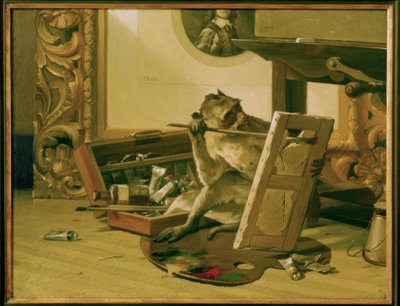 Crítico, pintura de Gabriel from Max de Gabriel Cornelius Ritter von Max