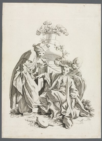 Os Sentidos: Toque (depois de Boucher) de Gabriel Huquier