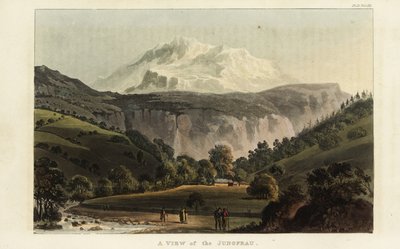 Montanha Jungfrau nos Alpes Berneses, Suíça de Gabriel Ludwig (after) Lory