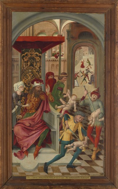 Ala do altar de São Vito da igreja do mosteiro de Tegernsee; frente: O infanticídio de Belém, verso: Santos Vito, Modesto e Crescentia são reforçados com maná de Gabriel Maeleßkircher