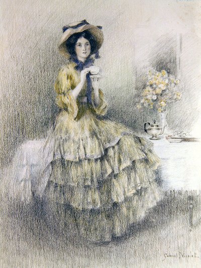 Chá da Tarde (gizes coloridos sobre papel) de Gabriel Nicolet