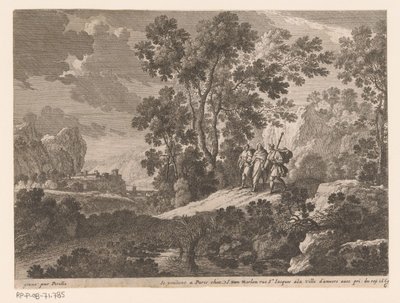 Cristo e Emaús Paisagens com cenas da vida de Cristo (título da série) de Gabriel Perelle