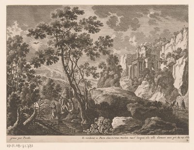 Paisagem com o baptismo de Cristo no rio Jordão
Paisagens com cenas da vida de Cristo (título da série) de Gabriel Perelle