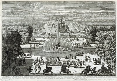 A bacia Apollo, nos jardins do castelo de Versalhes - por Perelle, finais do século XVII de Gabriel Perelle