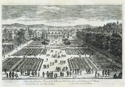 Vista do Jardin des Plantes no século XVII, por Perelle de Gabriel Perelle