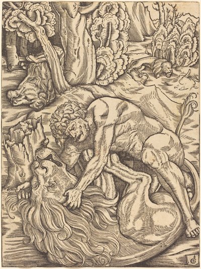 Hércules e o Leão da Nemeia de Gabriel Salmon