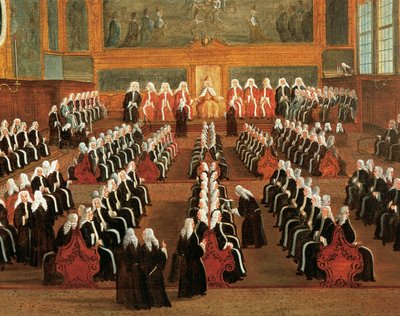 Conselho de Pregadi no Palácio Ducal, por Gabriele Bella (1730-1799), Detalhe de Gabriele Bella