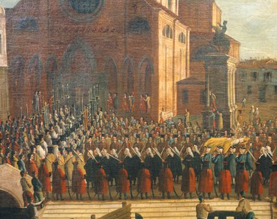 O funeral do Doge na Igreja de Santi Giovanni e Paolo, Gabriel Bella (1730-1799), óleo sobre tela. de Gabriele Bella
