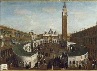 Vista do Fete de la Sensa na praça de St Mark (óleo sobre tela de Gabriele Bella
