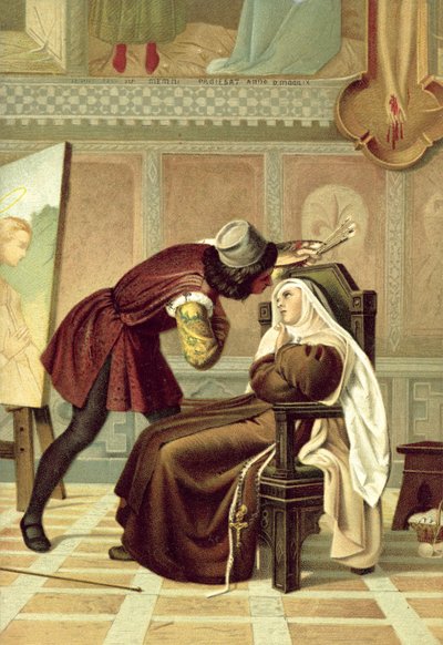 Filippo Lippi e a freira Buti (cromolito) de Gabriele Castagnola