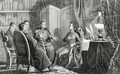 O Príncipe Charles Albert de Carignano (1798-1849) promete o seu apoio aos conspiradores liberais, 6 de Março de Gabriele Castagnola