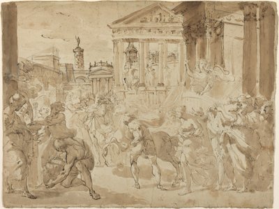 Uma procissão triunfal na Roma Antiga de Gaetano Gandolfi