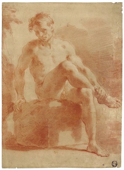 Um nu masculino sentado de Gaetano Gandolfi