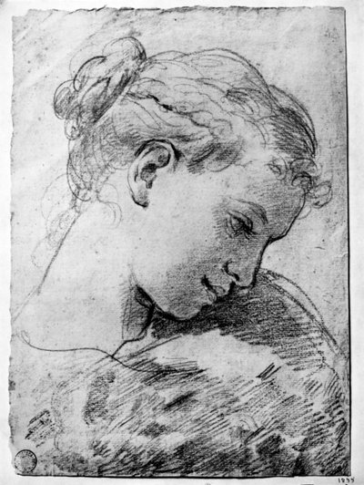 Estudo de uma cabeça de meninas, século 1833. de Gaetano Gandolfi