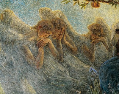 Anjos, detalhe de A Maternidade de Gaetano Previati