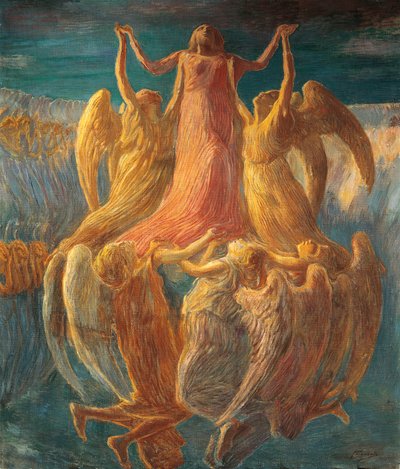 Assunção, por Gaetano Previati (1852-1920) de Gaetano Previati