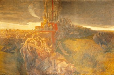 A Batalha de Legnano: A Defesa de Carroccio de Gaetano Previati
