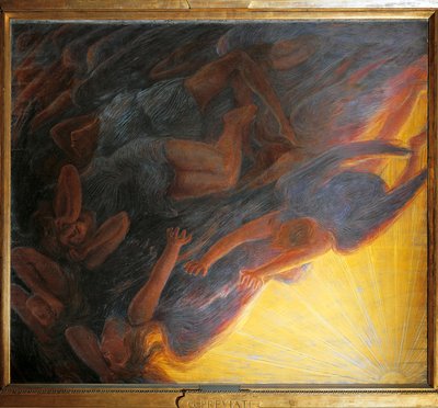 Queda dos Anjos, painel central do tríptico de Gaetano Previati