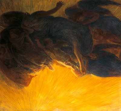 criação de luz de Gaetano Previati
