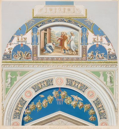 Moldura e campo abobadado com Abraão e os três anjos. 1774 de Gaetano Savorelli