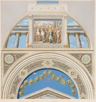 Moldura e campo abobadado com Triumph Davids. 1774 de Gaetano Savorelli