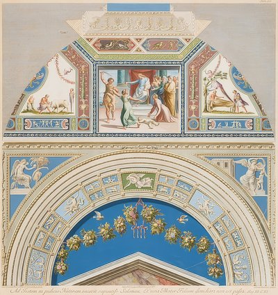 Moldura e campo abobadado com julgamento de Salomão. 1774 de Gaetano Savorelli