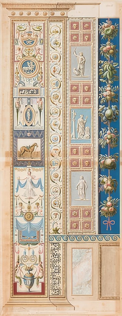 Pilaster Loggia II (ornamento, no meio campo um cavalo selado) de Gaetano Savorelli