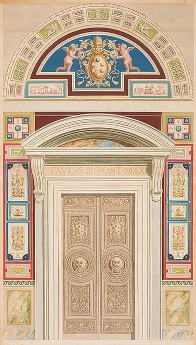 Porta, moldura e moldura Loggia XIII de Gaetano Savorelli