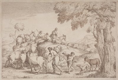 Um pastor idoso visto de trás de Gaetano Zompini, after Giovanni Benedetto Castiglione