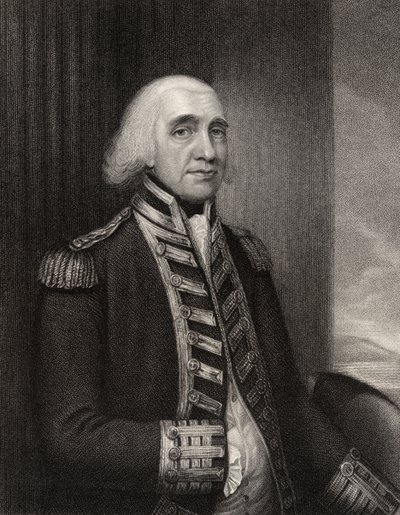 Almirante Richard Howe, gravado por WT Fry, da National Portrait Gallery, volume III, publicado em 1835 (lito) de Gainsborough Dupont
