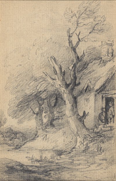Casas de campo e árvores de Gainsborough Dupont