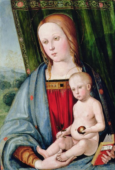 Virgem e Criança, após 1494 (tempera com esmaltes a óleo no painel) de Galeazzo Campi