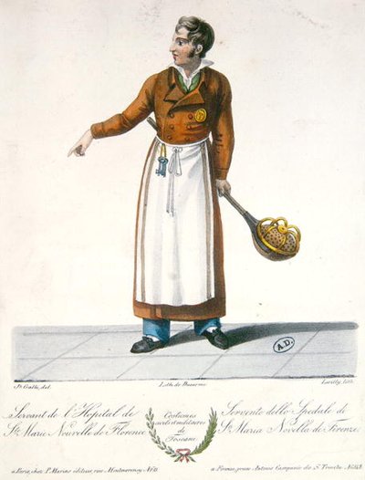 Um Servo do Hospital Santa Maria Novella em Florença, início do século XIX (cor litho) de Galli (after)