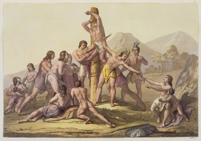 Índios peruanos fazendo um sacrifício, de 