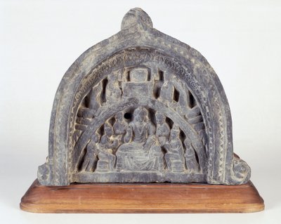 Educação de Buda, 100-200 (xisto) de Gandhara School