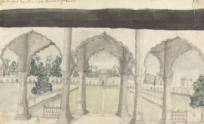 Um Jardim Mongul em Aurungabad de Gangaram Chintaman Tambat