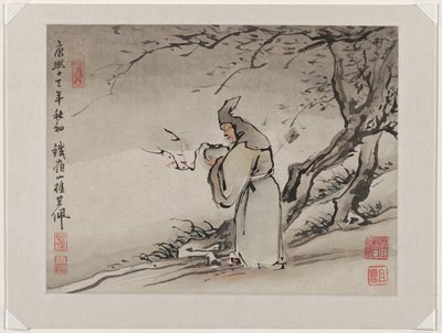 Pintura a dedo, de um álbum de dez de Gao Qipei