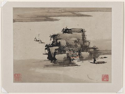 Pintura a dedo, de um álbum de dez de Gao Qipei