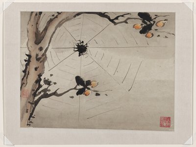 Pintura a dedo, de um álbum de dez de Gao Qipei