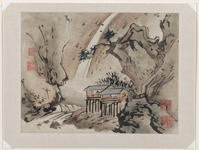 Pintura a dedo, de um álbum de dez de Gao Qipei