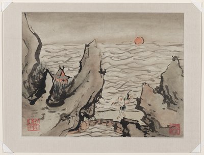Pintura a dedo, de um álbum de dez de Gao Qipei