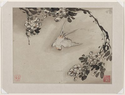Pintura a dedo, de um álbum de dez de Gao Qipei