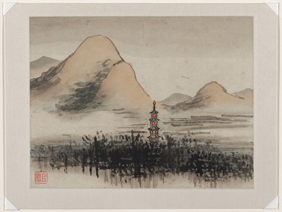 Pintura a dedo, de um álbum de dez de Gao Qipei
