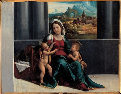 Madonna com o Menino e São João de Garofalos workshop